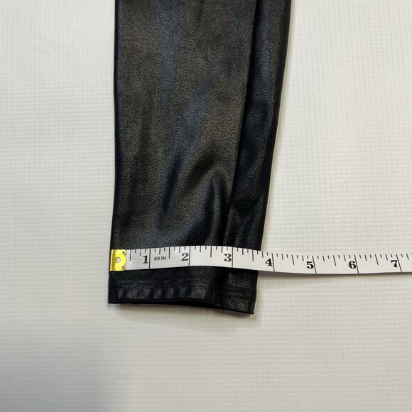 SPANX Faux Leather Leggings Women's Black Shiny Coated Shaping Pants Large - Picture 5 of 8